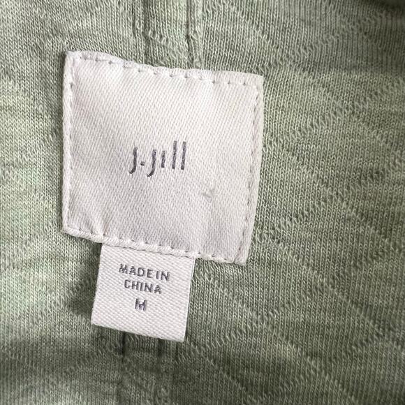 J JIll Green Quilted Shacket Shirt Jacket Cozy Women's Medium - Picture 4 of 8